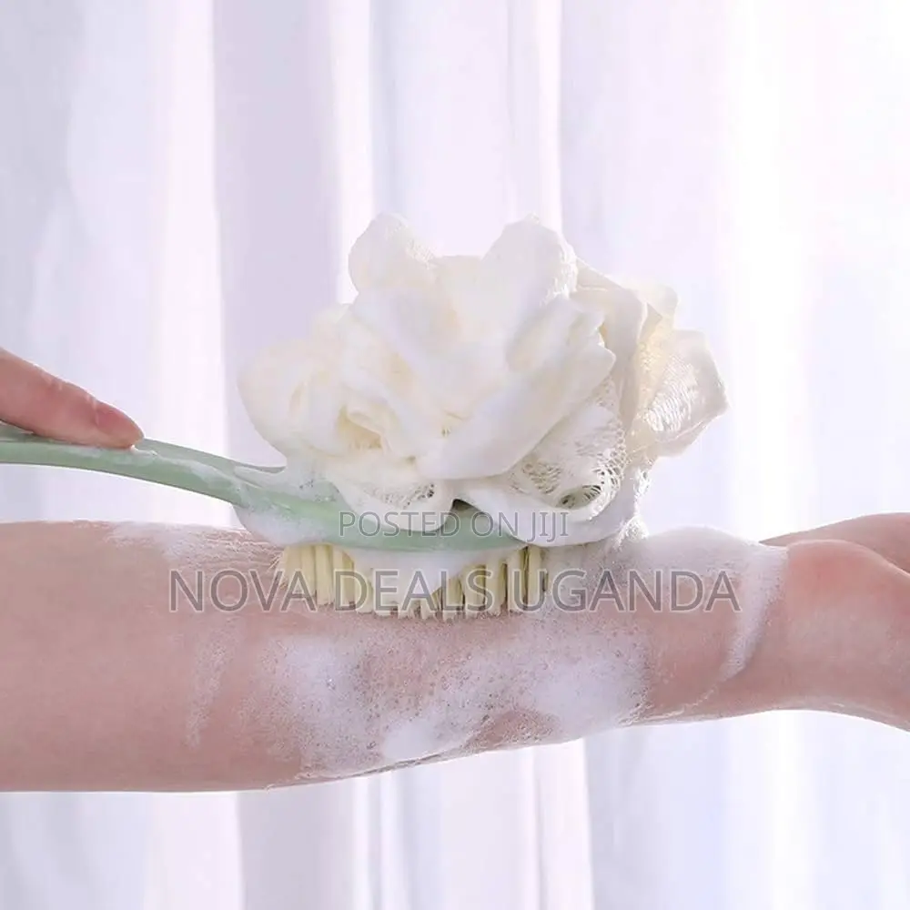 Double-Sided Bathing Brush Long Handle Soft Hair Bath Body Back Shower