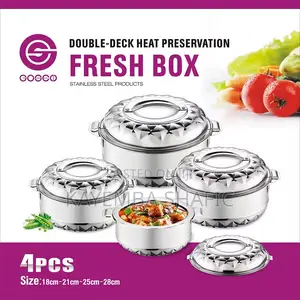 4pcs Stainless Steel Insulated Hot Pots / Food Warmers Fresh Box