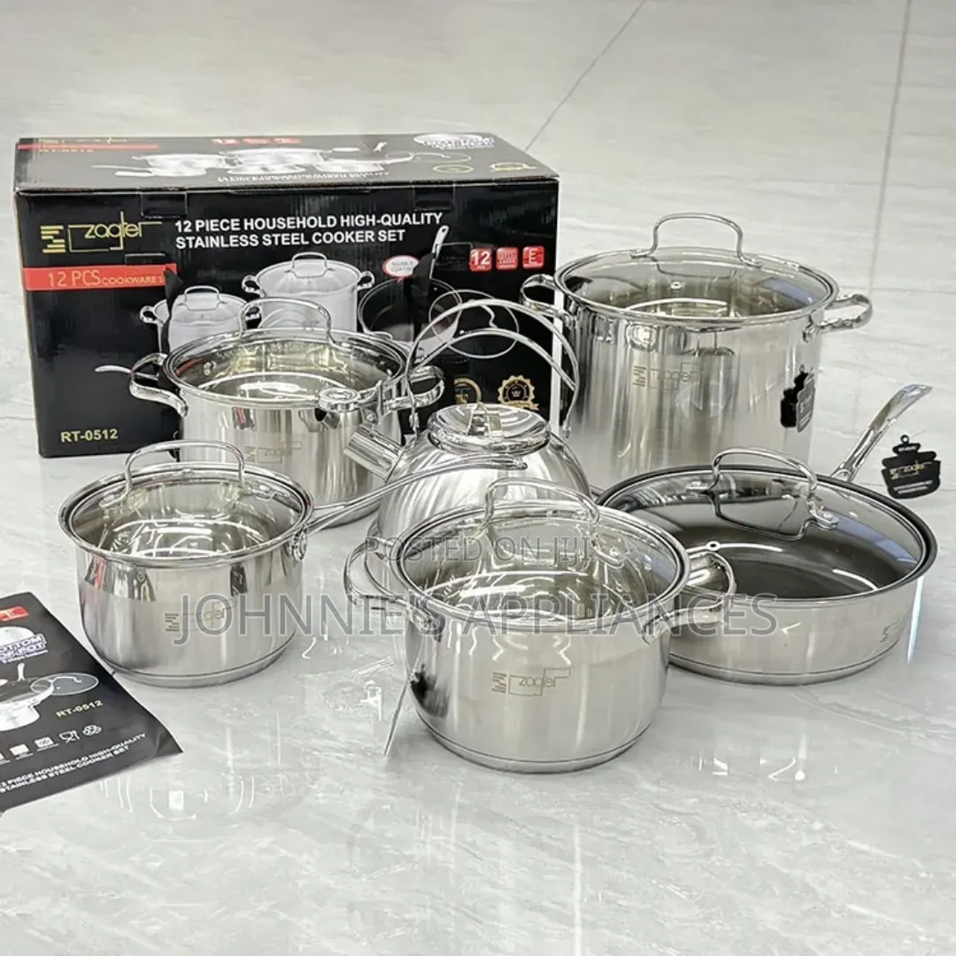 12 Pics Stainless Steel Cookware Set