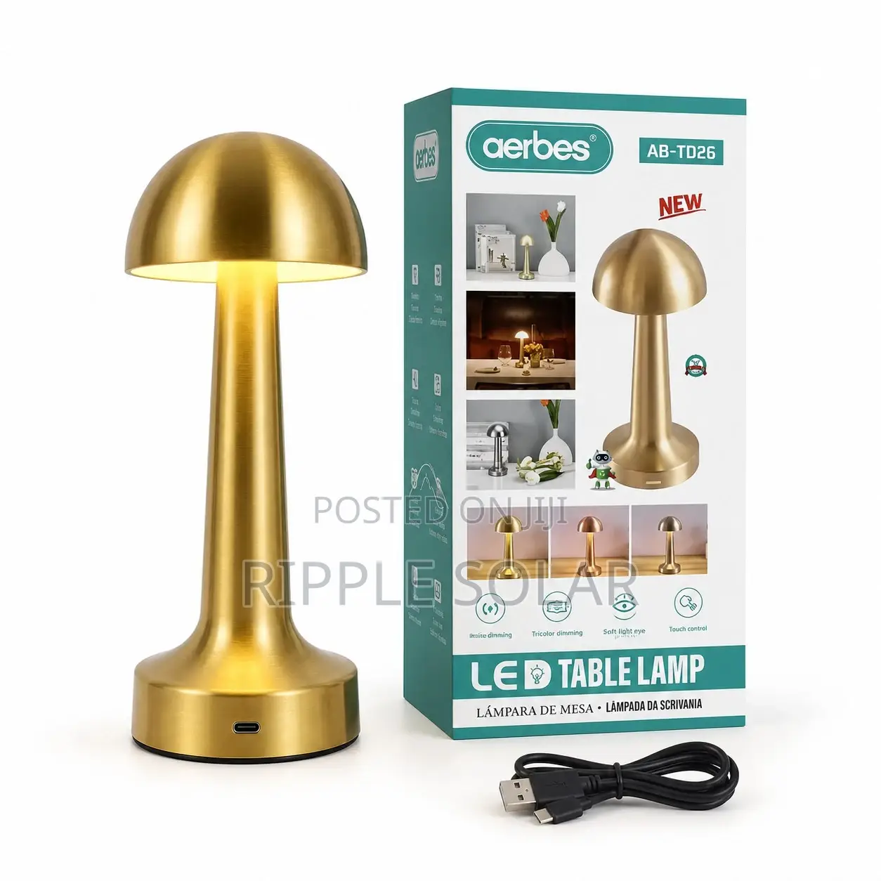 Aerbes Rechargeable Touch Control Led Table Lamp Ab-Td26