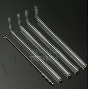 Reusable Bent Glass Drinking Straws