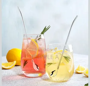 12pcs Stainless Steel Reusable Straw Spoons