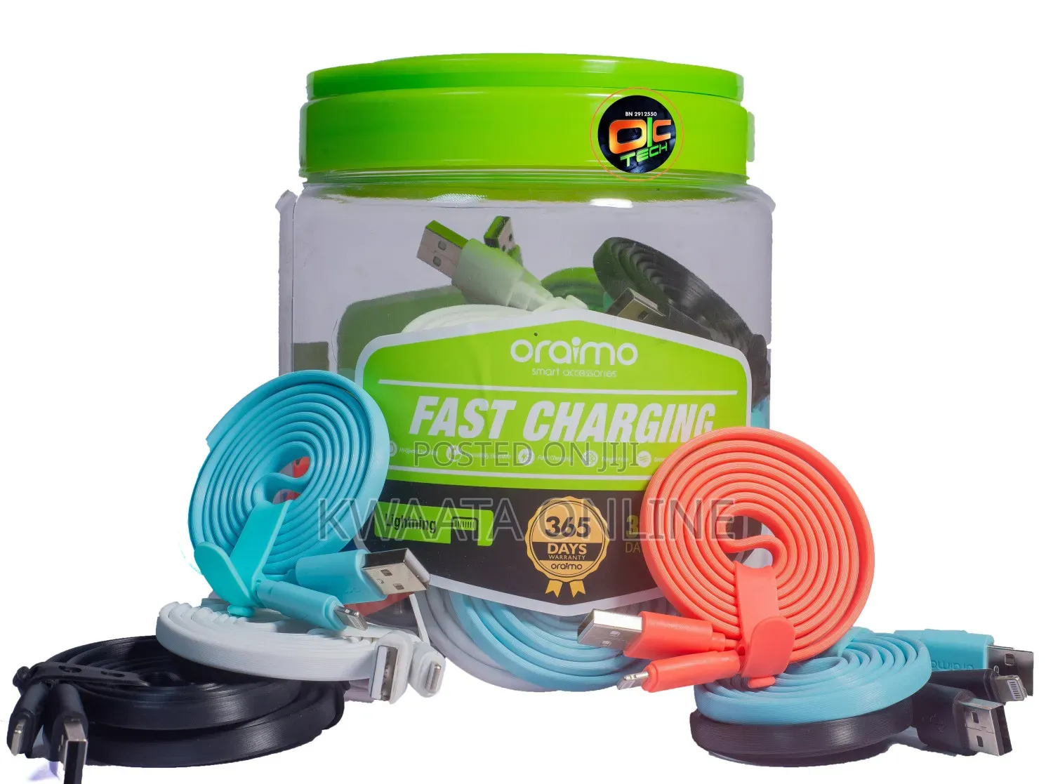 Oraimo Fast Charging Data Cable Micro-Usb, Lightning (30 Pc in Box)