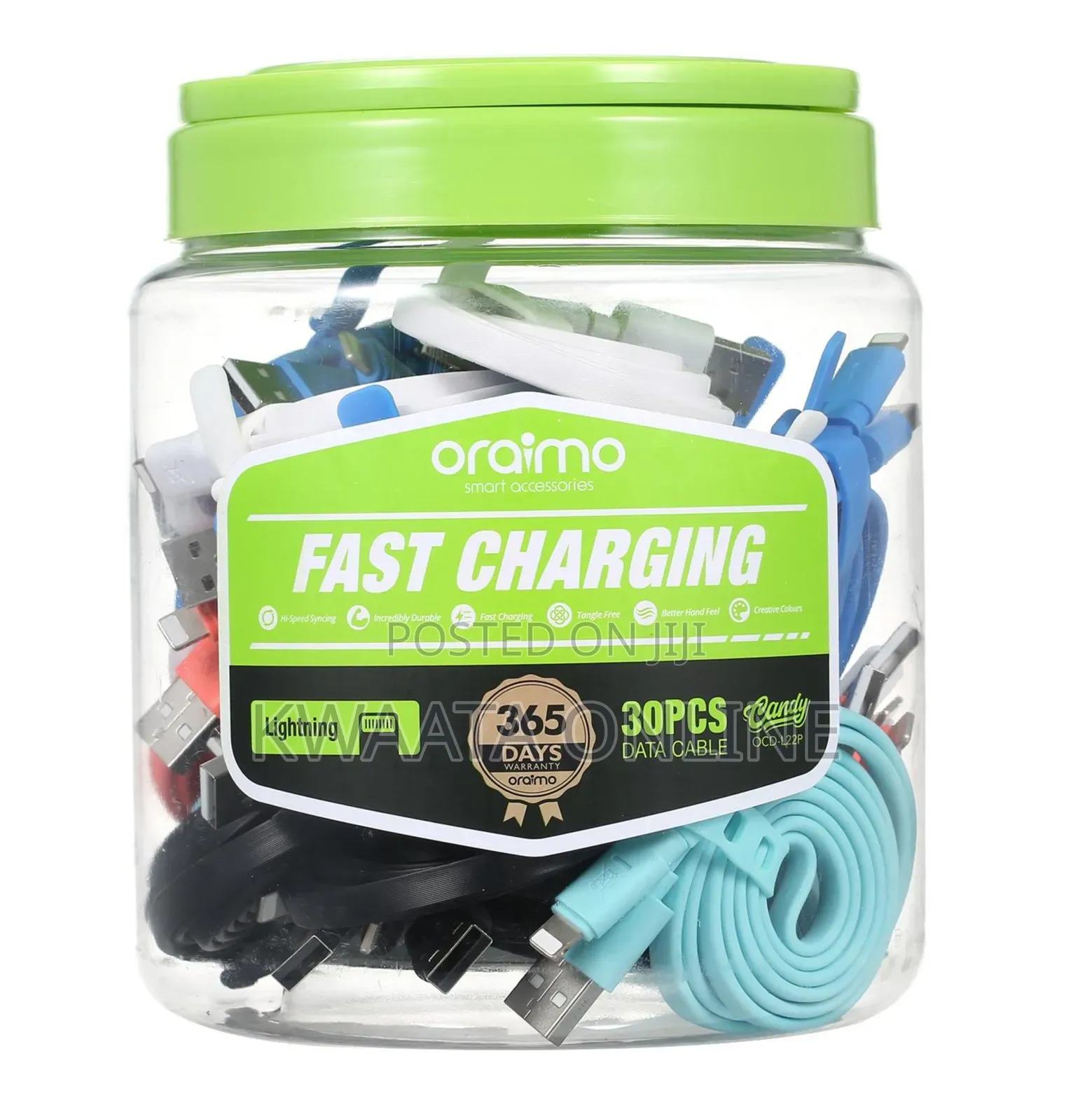 Oraimo Fast Charging Data Cable Micro-Usb, Lightning (30 Pc in Box)
