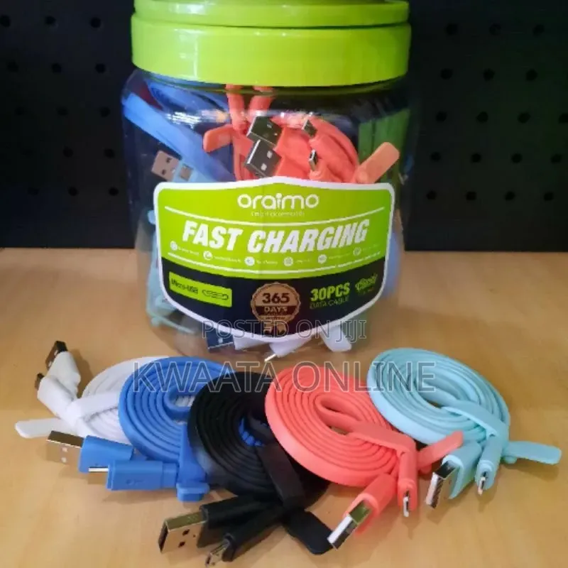 Oraimo Fast Charging Data Cable Micro-Usb, Lightning (30 Pc in Box)