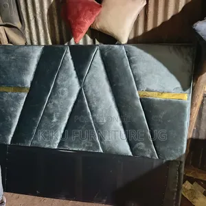 Gray Bed With Gold Stickers