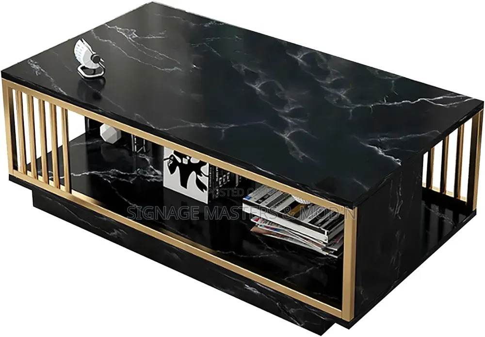 Black Table Gold Side Frames
