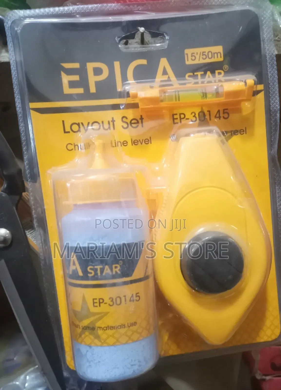 Chalk Line Reel, Blue Marking Chalk, And A Line Level.