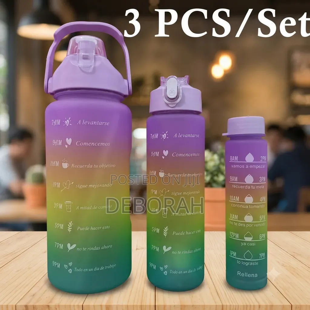 Motivational 3 In 1 Plastic Bottle Set! .