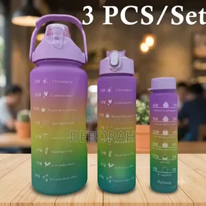 Motivational 3 In 1 Plastic Bottle Set! .