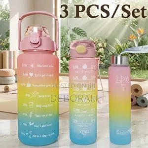 Motivational 3 In 1 Plastic Bottle Set! .