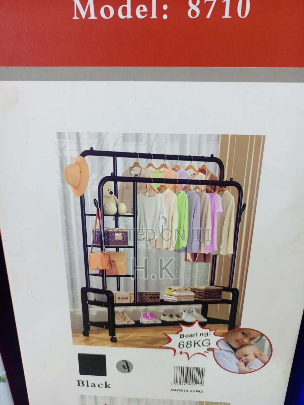 Model 8710 Heavy-Duty Double Pole Clothes Rack