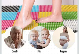6 PCS Interlocking Non Slip Bathroom Floor Tiles Rubber Mats