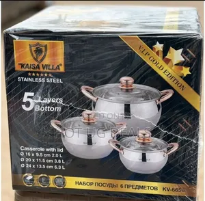 Kaisa Villa 6pcs Stainless Steel Cookware Set With 5 Layer Buttom