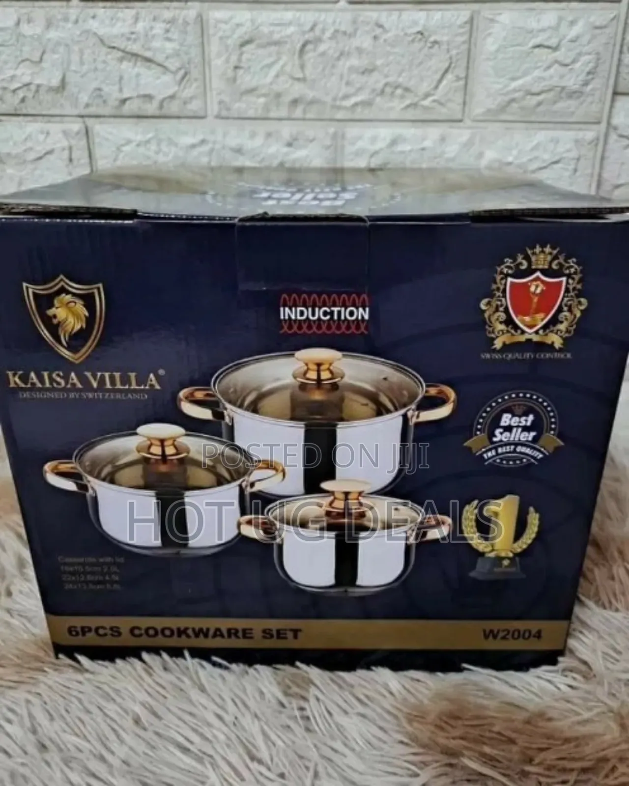 Kaisa Villa 3 Pieces Cookware Set With Covers 5 Layers Bottom-Silver