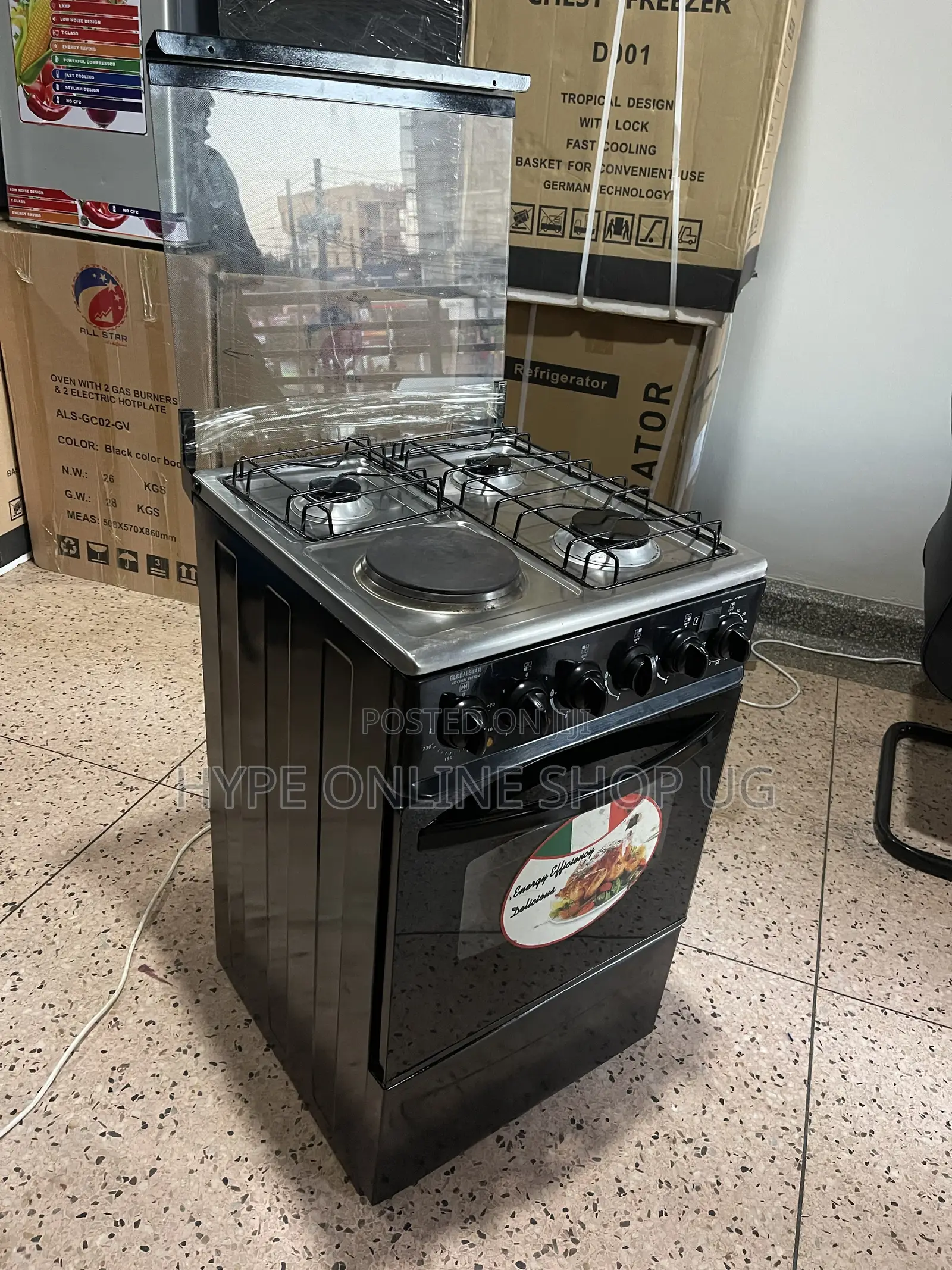 Imported Used 3+1 Electric and Gas Global-Star Standing Cooker