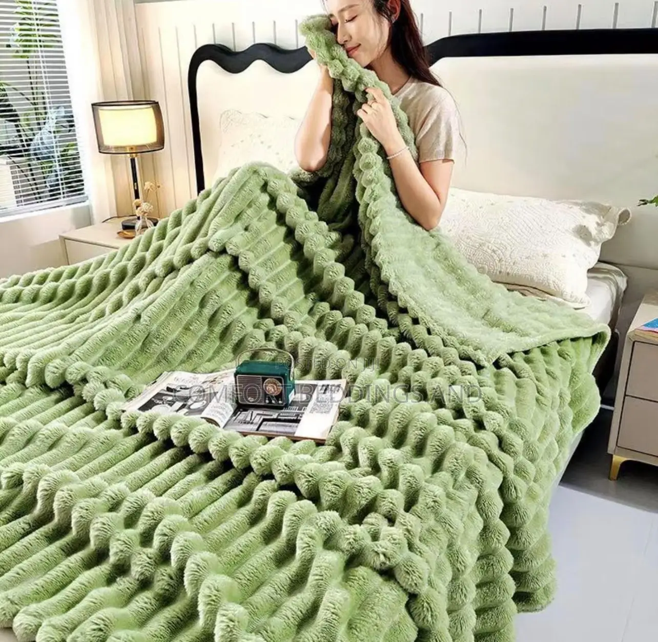 Light Soft Blanket Green