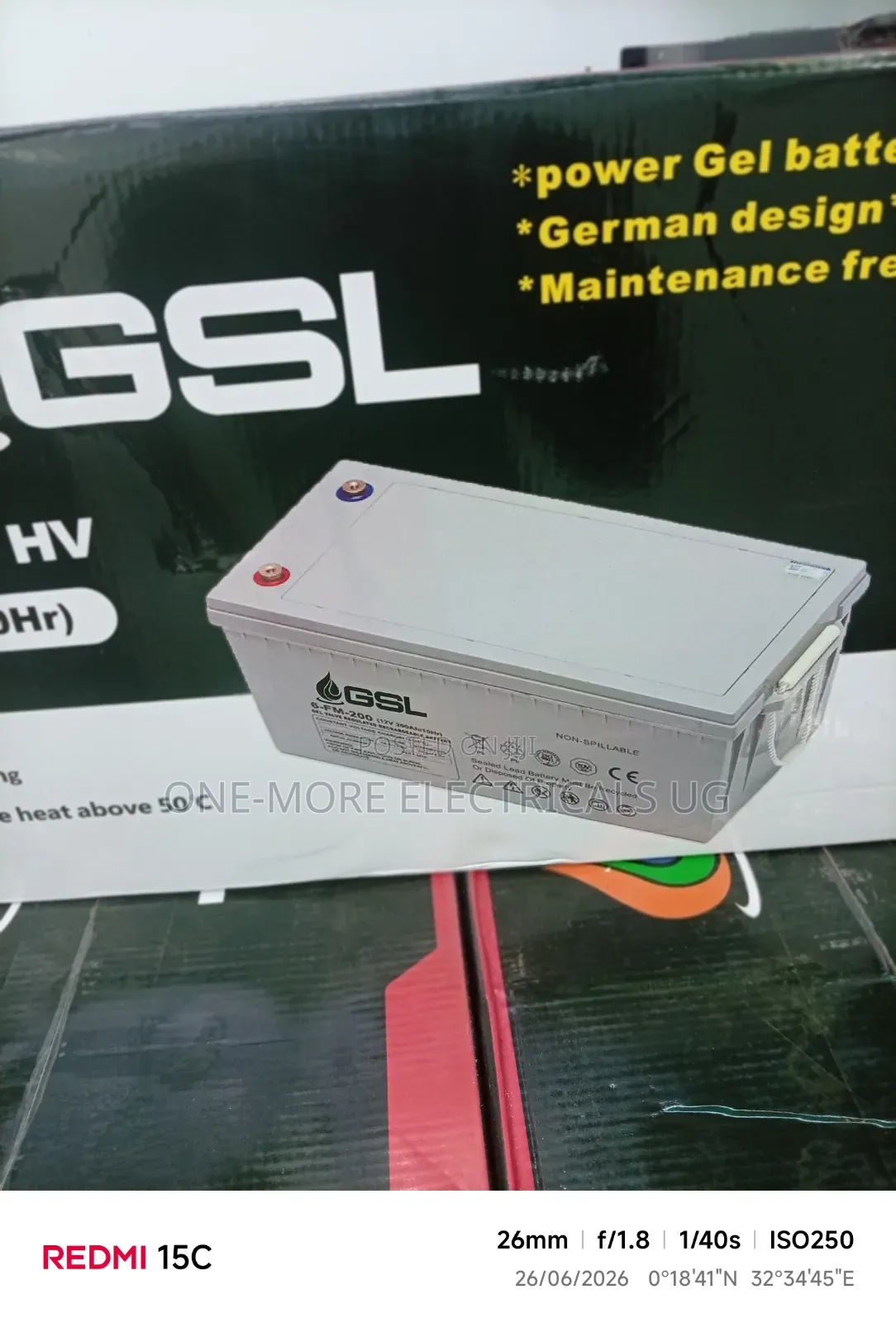 GSL Gel Battery 200ah/12volts Germany Technology