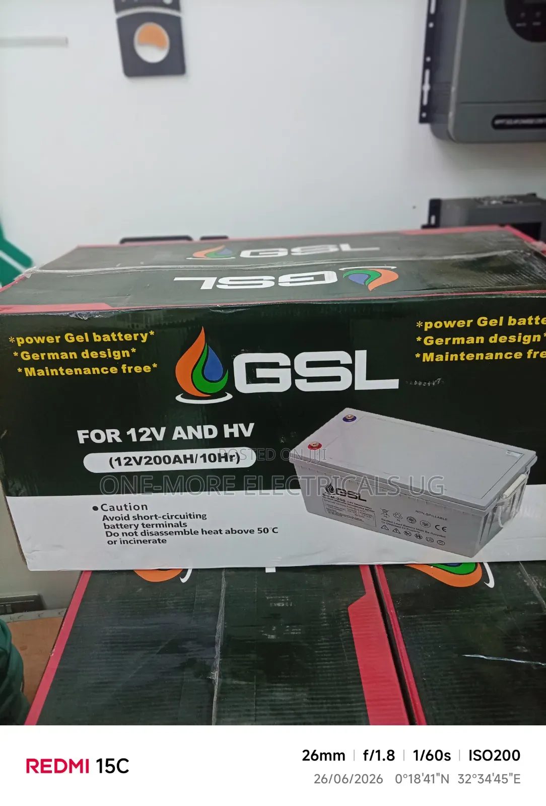 GSL Gel Battery 200ah/12volts Germany Technology