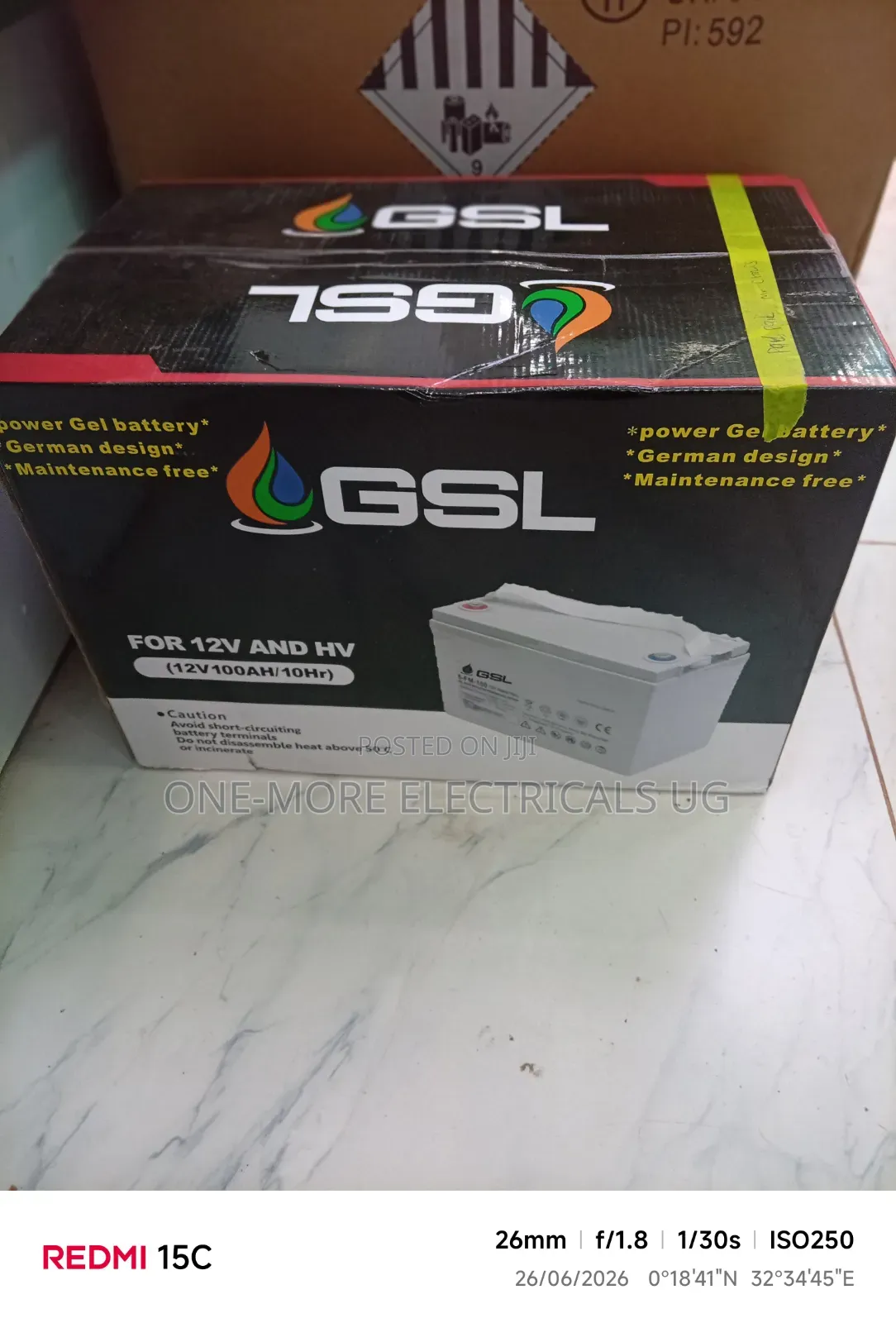 Gel Battery 100ah/12volts Germany Technology