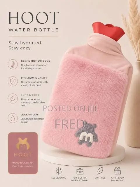 Hot Water Bottle With a Built-in Pocket for Hand Warming.