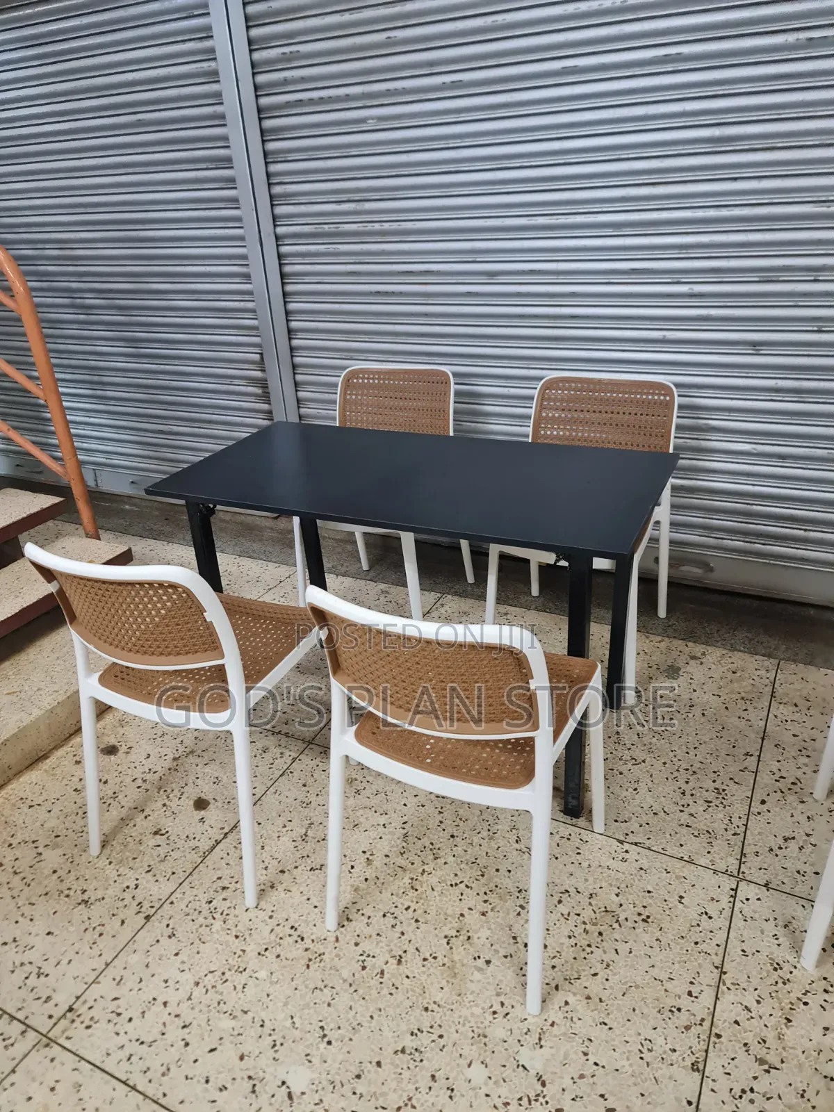 Elevated Outdoor Folding Dining Table and Chairs
