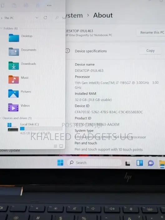 Laptop HP Dragonfly G2 16GB Intel Core i7 SSD 512GB