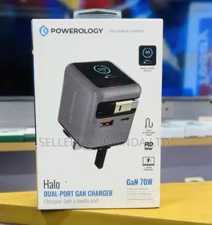 Powerology Halo Dual-Port Gan Charger Gan 70w