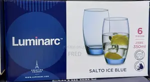 Six Luminarc Salto Ice Blue Glasses 350ml Capacity Per Glass