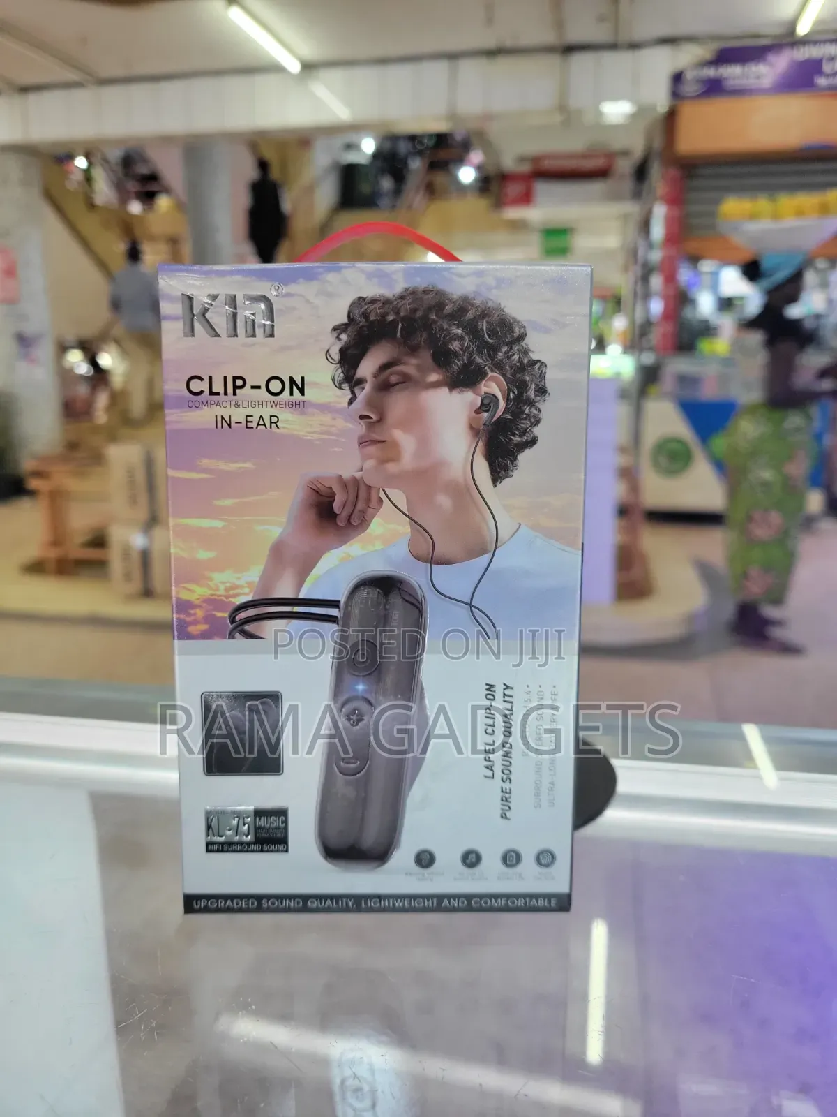 Kl-75 Bluetooth Headset Package Featuring a Lapel Clip-On