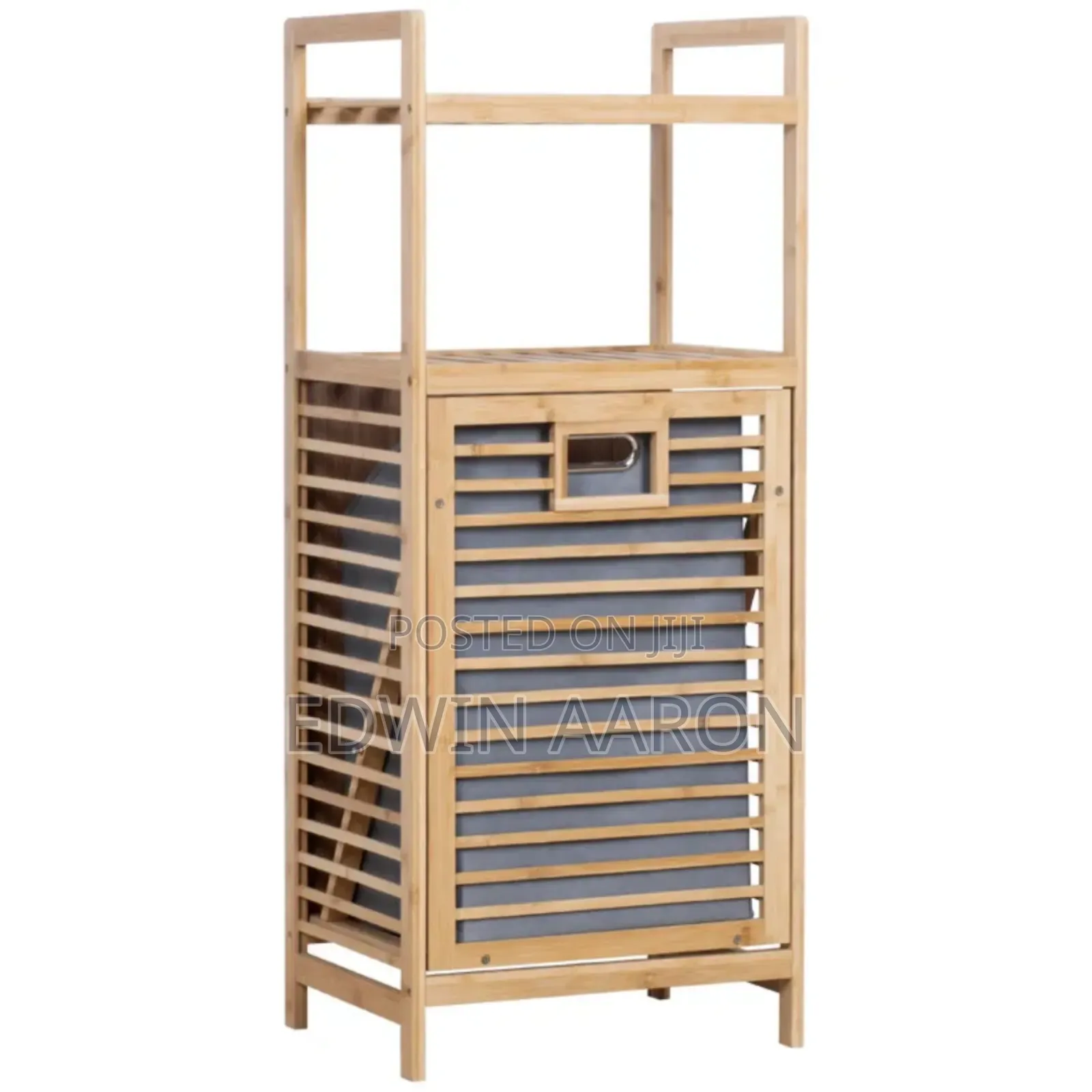Bamboo Laundry Hamper With Tilting Shelf