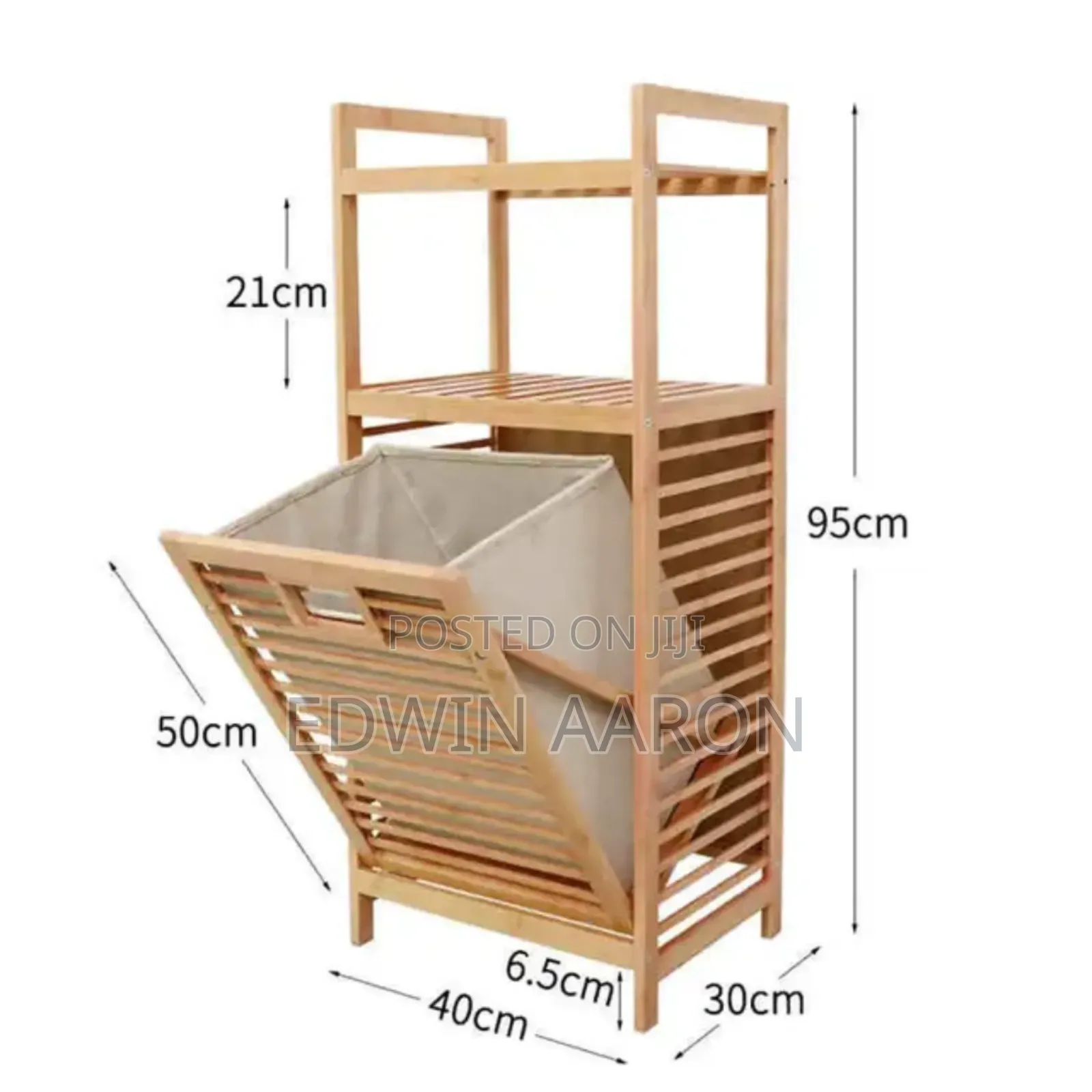 Bamboo Laundry Hamper With Tilting Shelf