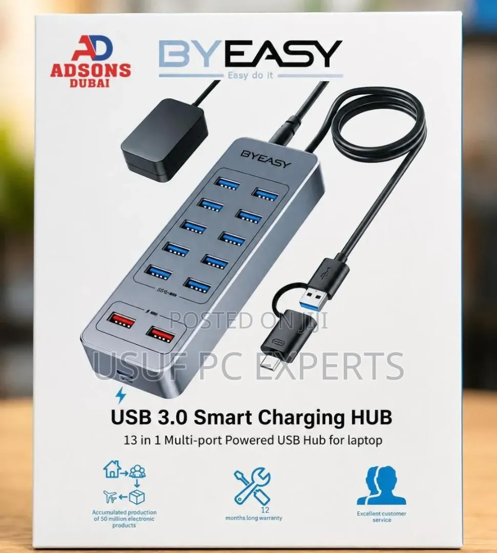 Usb 3.0 13 Port Hub With Type C With Adaptor
