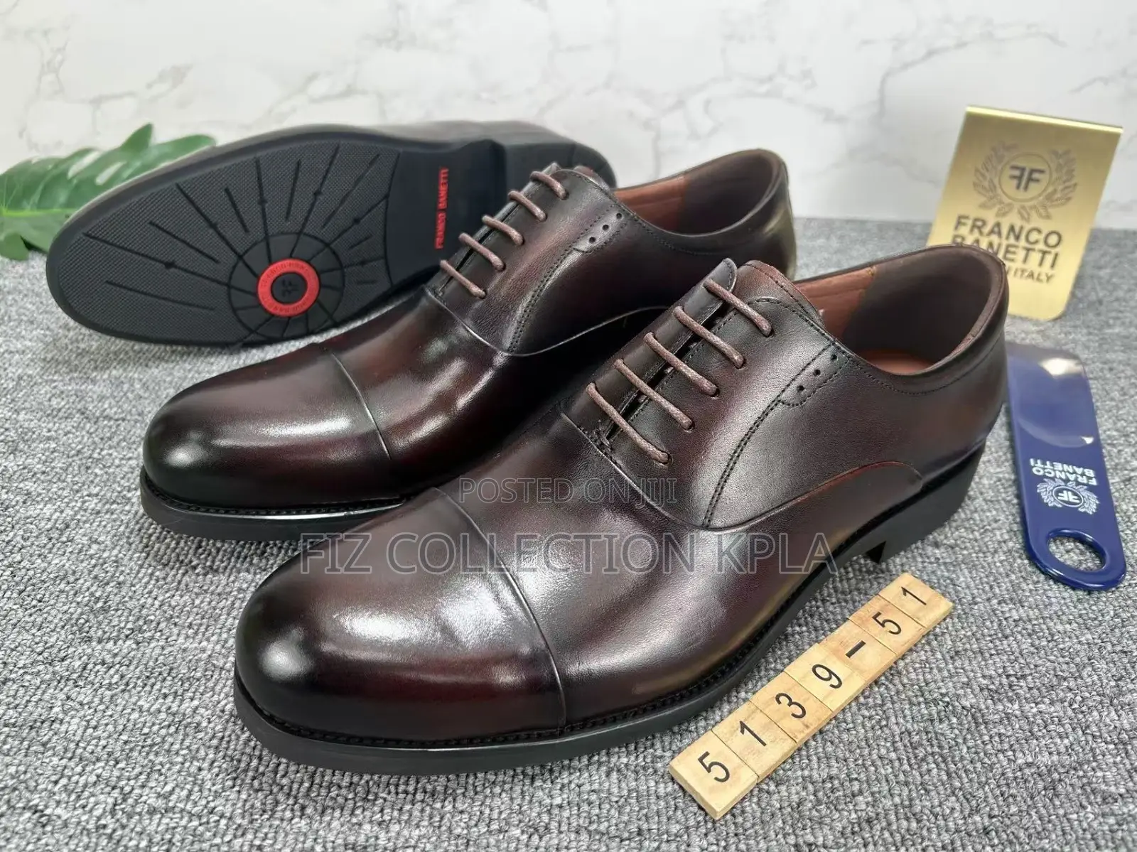 Franco Banate Premium Black Leather Oxford