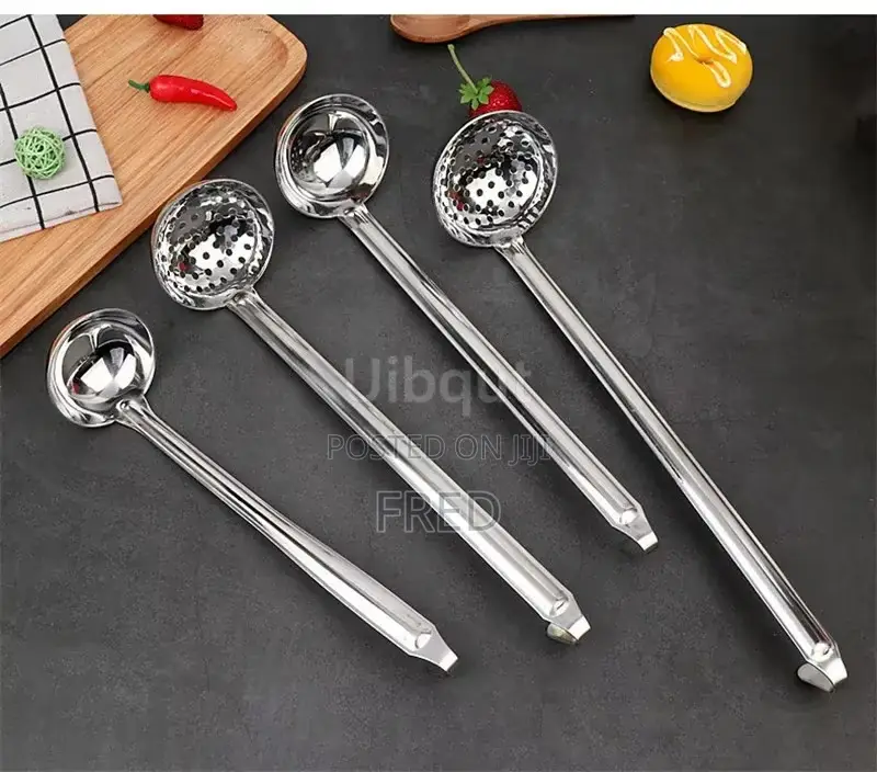 Long-Handled Stainless Steel Utensils