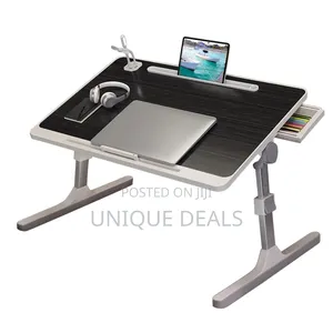 Portable, Grey Laptop Bed Tray Features Adjustable Legs