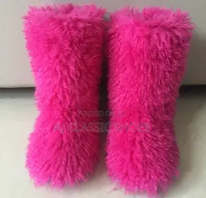 Fur Boots Pink Shoes