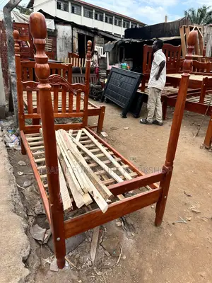 Solid Single Bed With Net Pole