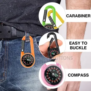 Compass Mini Self-Locking With Carabiner Keychain