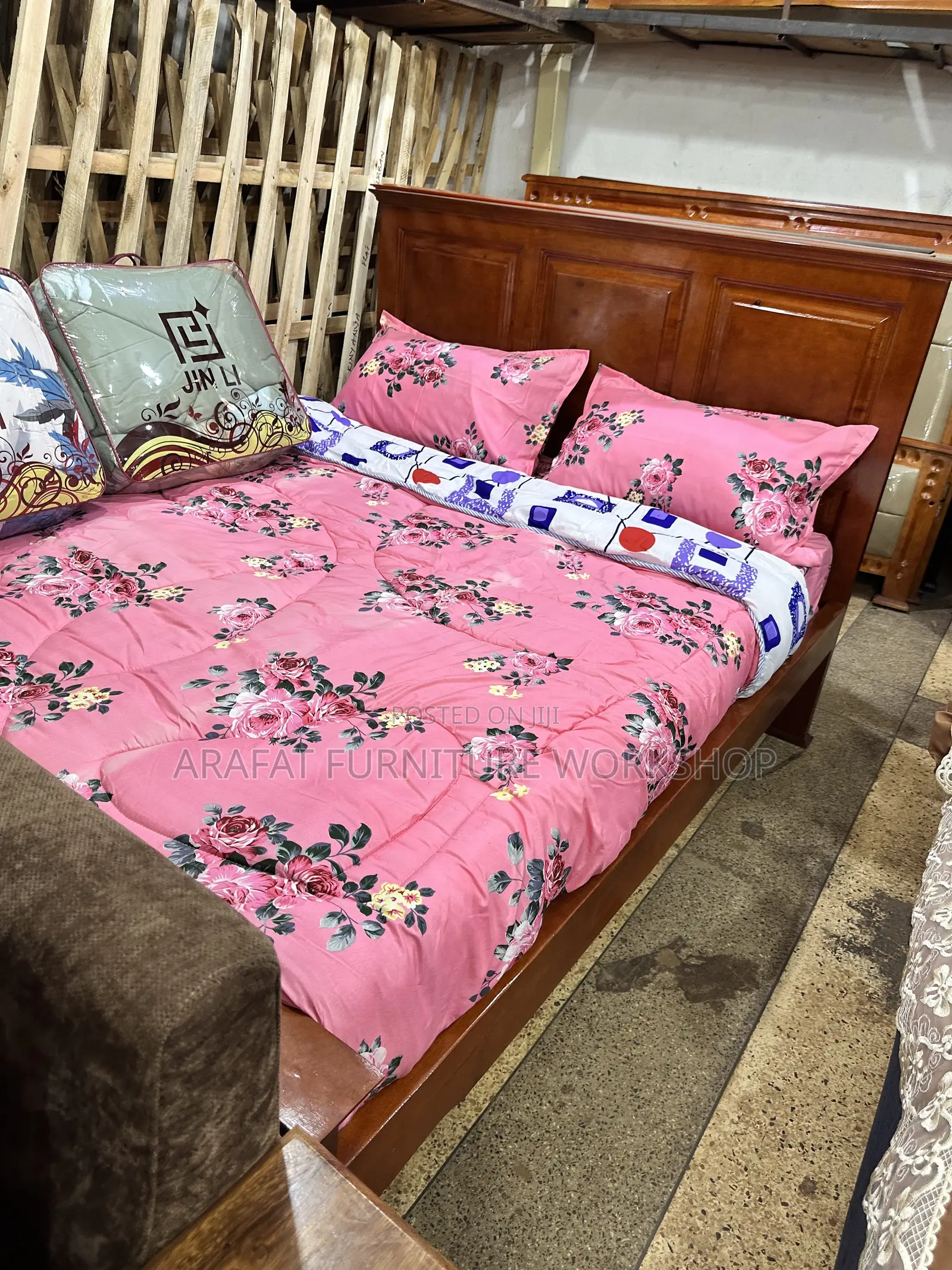 Solid Wooden Panel Bed