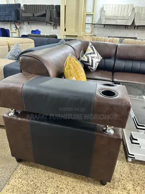 Leather L Shape Sofa Set