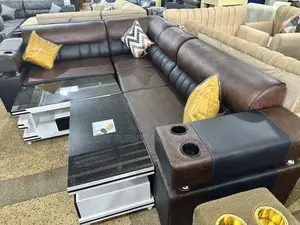 Leather L Shape Sofa Set