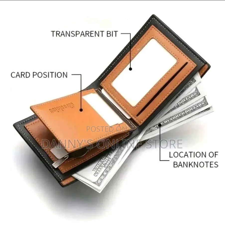 Men's Business Wallet - Elegant Black Leather With 3d Embossed Lion.