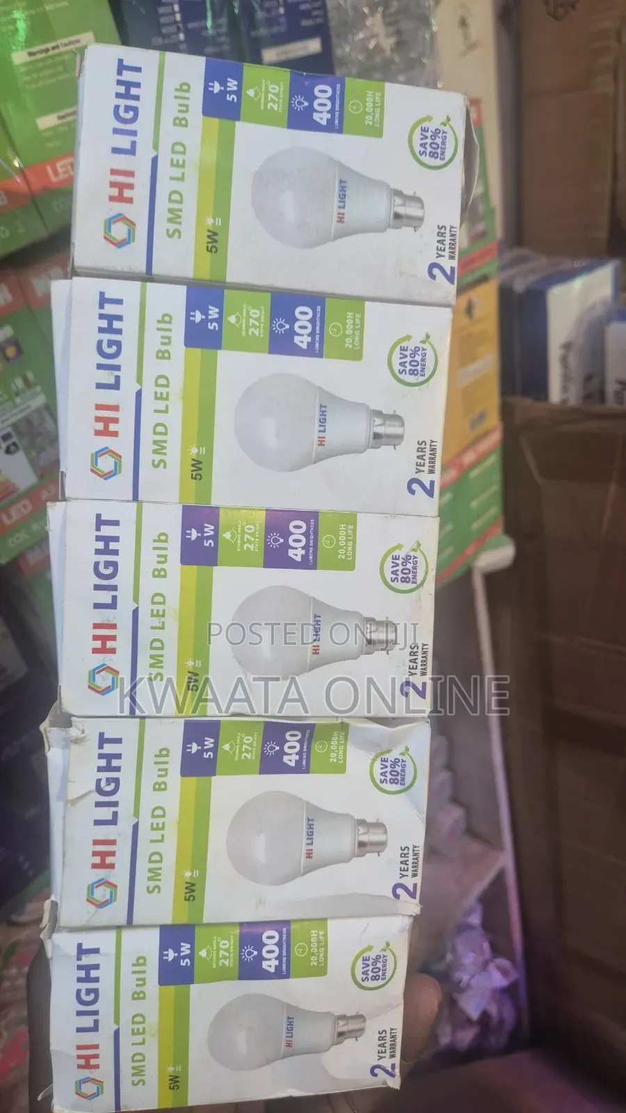(100pc in a Box) Hi Light 5watts, SMD Led Bulb – Energy Saving