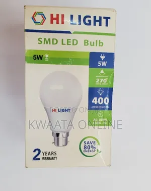 (100pc in a Box) Hi Light 5watts, SMD Led Bulb – Energy Saving
