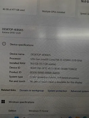 Laptop MSI Katana GF66 16GB Intel Core i5 SSD 512GB