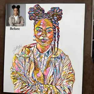 Creative Mosaic Art Portrait — Let's Draw Yours Too