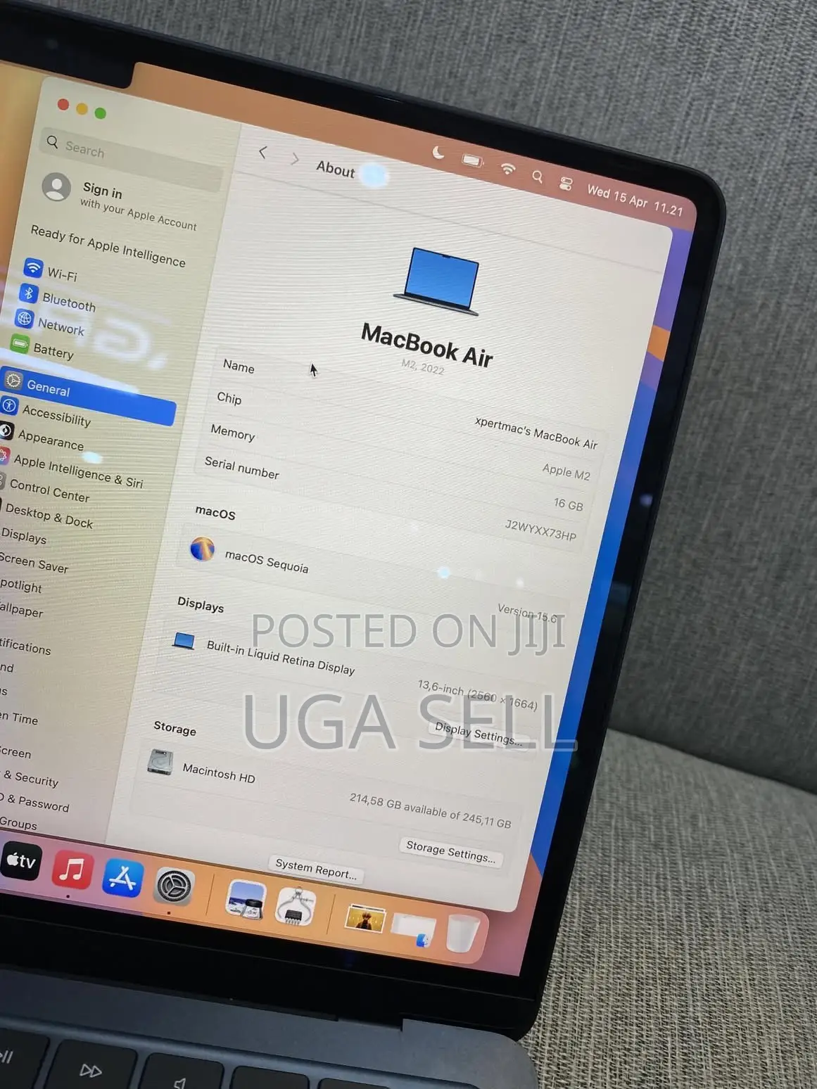 Laptop Apple MacBook Air 2022 M2 8GB Apple M2 SSD 512GB