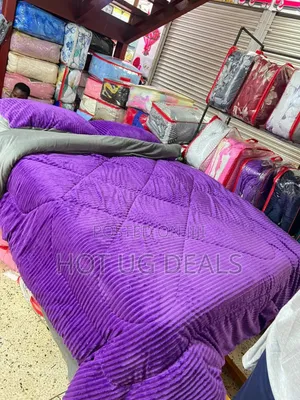 6x6 Velvet Duvet With 1bedsheet 1duvet 2 Pillowcases - Purple