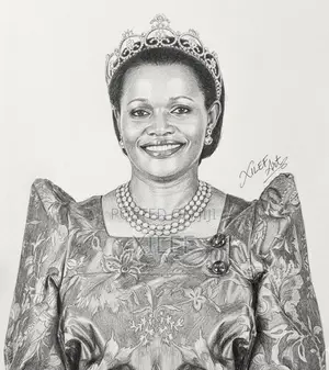 Nabagereka Sylvia Nagginda's Pencil Art Portrait – Lets Draw Yours Too